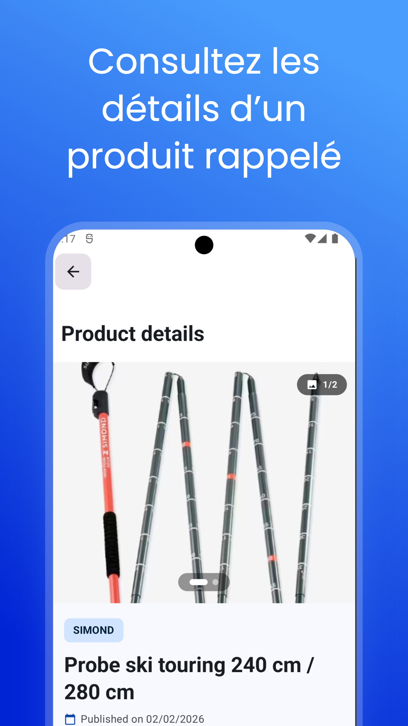 Consultez les détails d’un produit rappelé